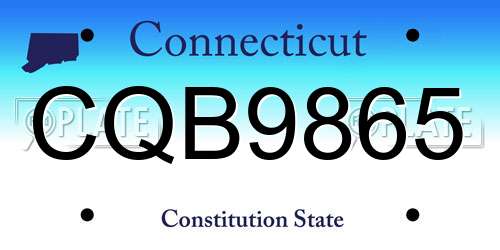 CQB9865 Connecticut License Plate
