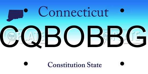 CQBOBBG Connecticut License Plate