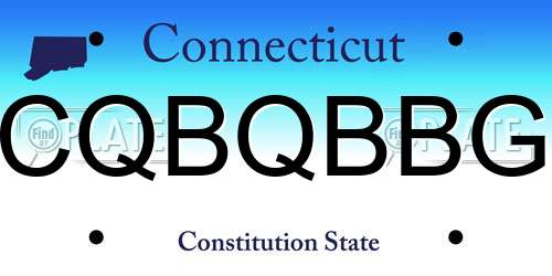 CQBQBBG Connecticut License Plate