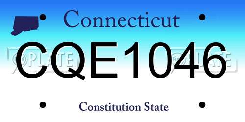 CQE1046 Connecticut License Plate