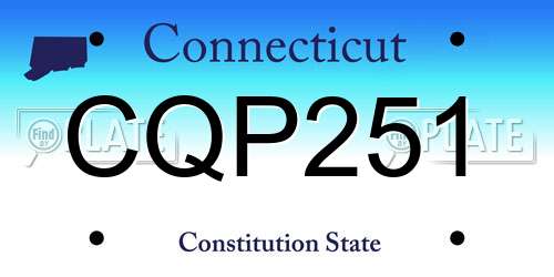 CQP251 Connecticut License Plate