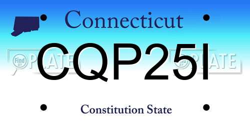 CQP25I Connecticut License Plate