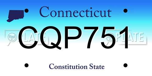 CQP751 Connecticut License Plate