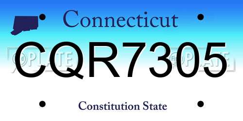CQR7305 Connecticut License Plate