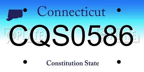 CQS0586 Connecticut License Plate