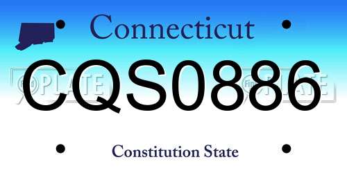 CQS0886 Connecticut License Plate