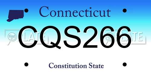 CQS266 Connecticut License Plate