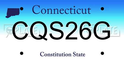 CQS26G Connecticut License Plate