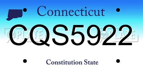 CQS5922 Connecticut License Plate