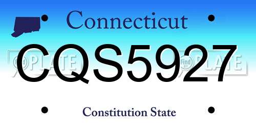 CQS5927 Connecticut License Plate