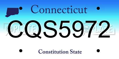 CQS5972 Connecticut License Plate