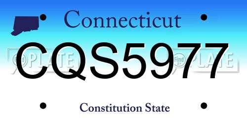 CQS5977 Connecticut License Plate