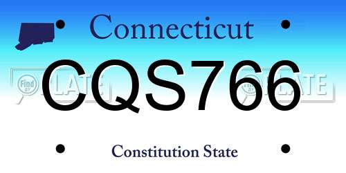 CQS766 Connecticut License Plate