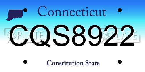 CQS8922 Connecticut License Plate