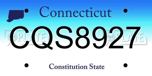 CQS8927 Connecticut License Plate