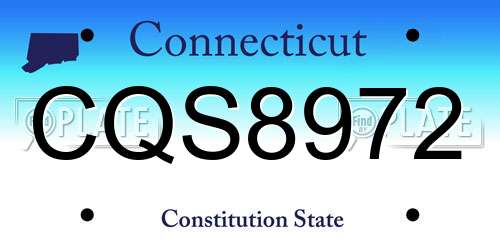 CQS8972 Connecticut License Plate