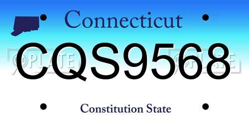 CQS9568 Connecticut License Plate