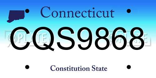CQS9868 Connecticut License Plate