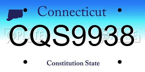 CQS9938 Connecticut License Plate