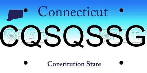 CQSQSSG Connecticut License Plate
