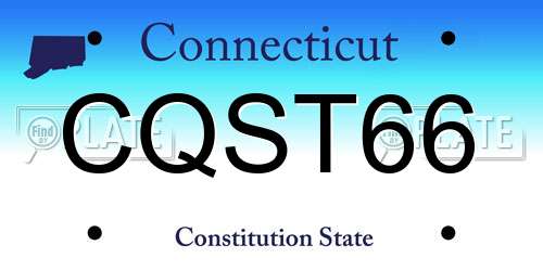 CQST66 Connecticut License Plate