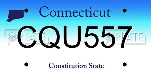 CQU557 Connecticut License Plate
