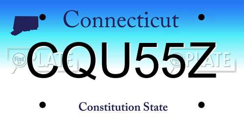 CQU55Z Connecticut License Plate