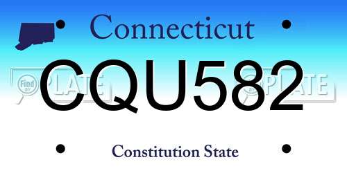 CQU582 Connecticut License Plate