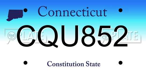 CQU852 Connecticut License Plate