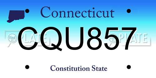 CQU857 Connecticut License Plate