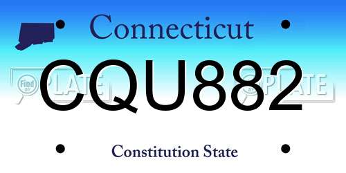 CQU882 Connecticut License Plate