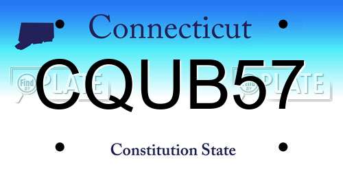 CQUB57 Connecticut License Plate