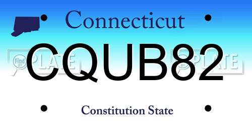 CQUB82 Connecticut License Plate