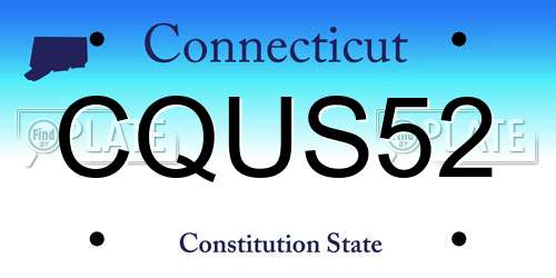 CQUS52 Connecticut License Plate