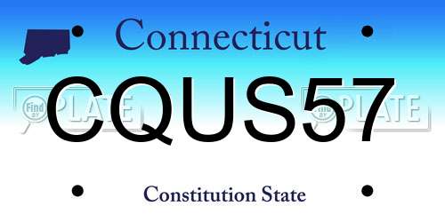 CQUS57 Connecticut License Plate