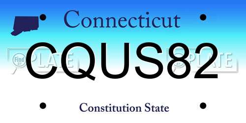 CQUS82 Connecticut License Plate