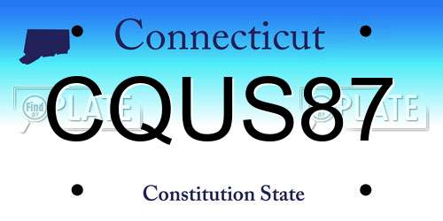 CQUS87 Connecticut License Plate