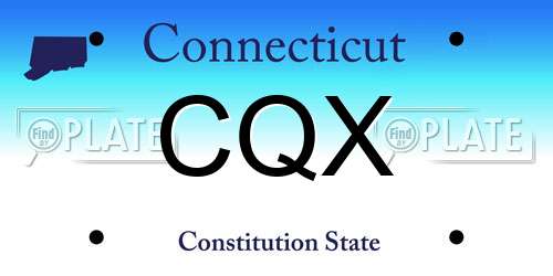 CQX Connecticut License Plate