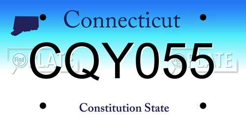 CQY055 Connecticut License Plate