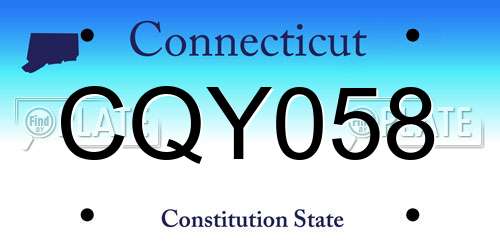 CQY058 Connecticut License Plate