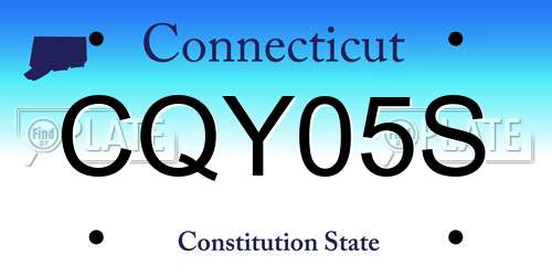CQY05S Connecticut License Plate