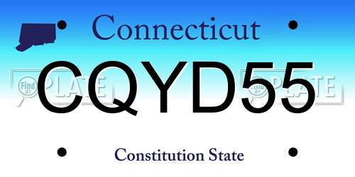 CQYD55 Connecticut License Plate