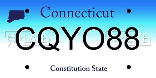 CQYO88 Connecticut License Plate