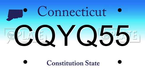 CQYQ55 Connecticut License Plate