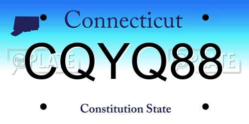 CQYQ88 Connecticut License Plate