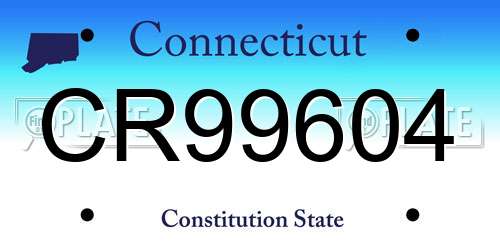 CR99604 Connecticut License Plate