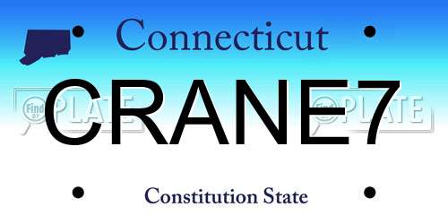 CRANE7 Connecticut License Plate