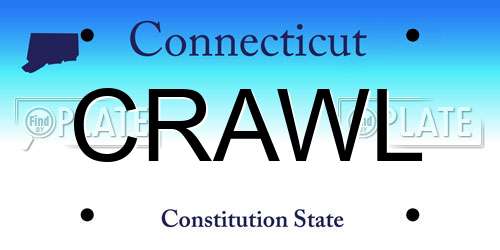 CRAWL Connecticut License Plate
