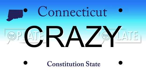 CRAZY Connecticut License Plate