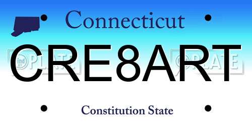 CRE8ART Connecticut License Plate